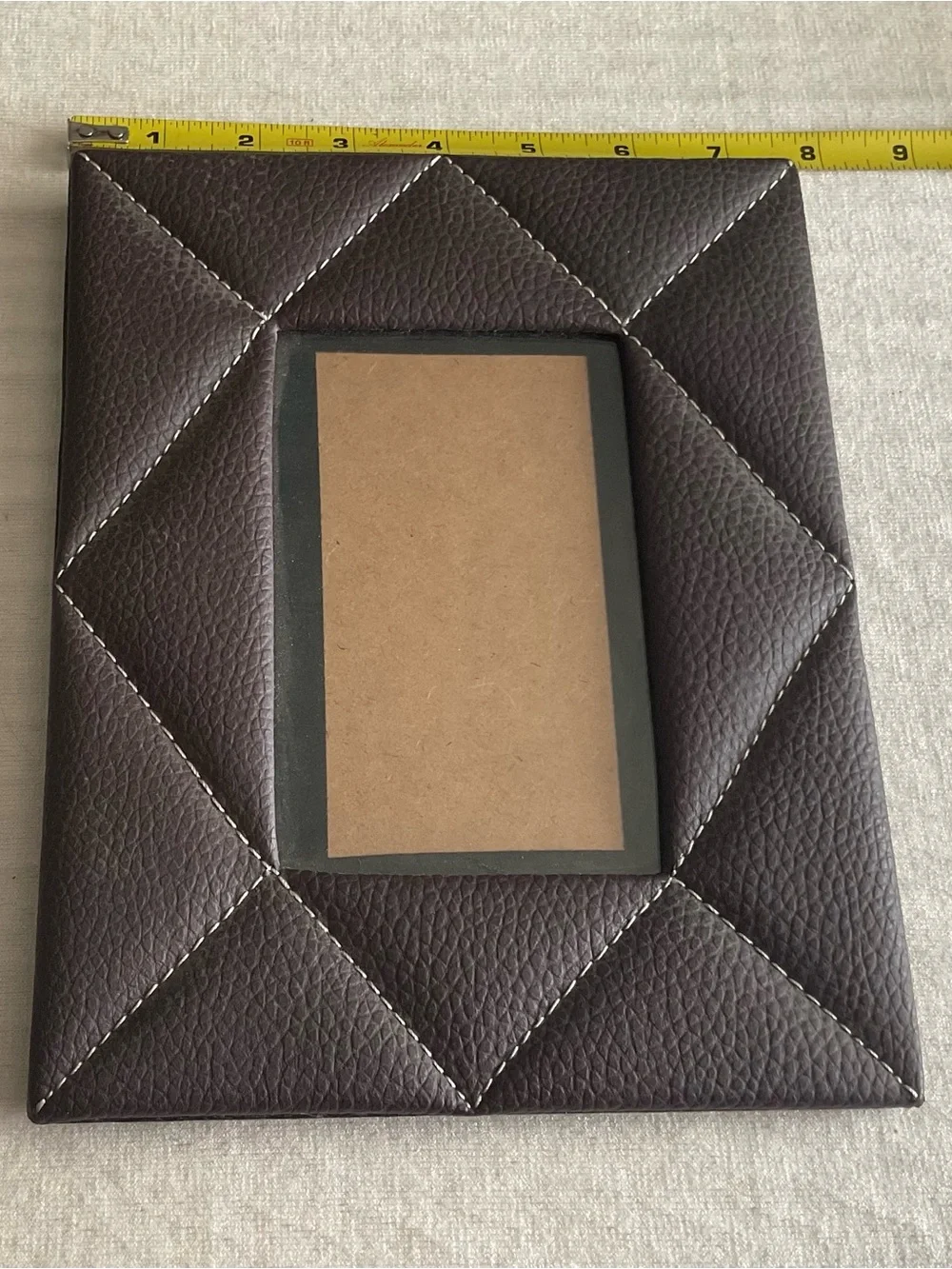 Brown Quilted Leather Photo Frame